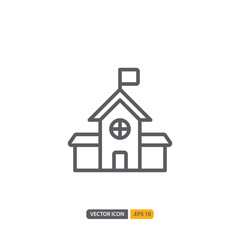 school station icon in isolated on white background. for your web site design, logo, app, UI. Vector graphics illustration and editable stroke. EPS 10.