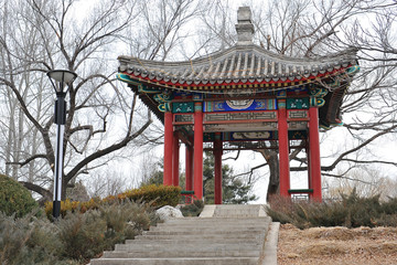 Fototapeta premium Gazebo in the national Chinese style.