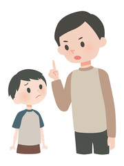 子どもを叱る父親
