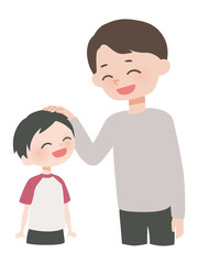 子どもを褒める父親