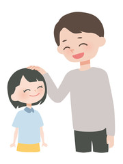 子どもを褒める父親