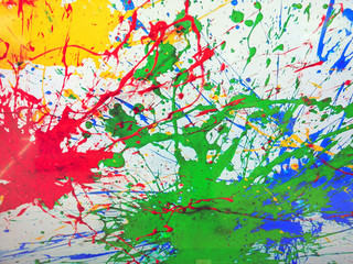 Spots of multi-colored paints