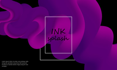 Fluid Colors. Liquid Shape. Ink Splash. Vector.