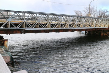metal bridge over the canal