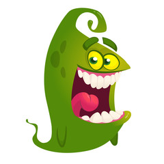 Funny cartoon monster. Vector Halloween illustration.