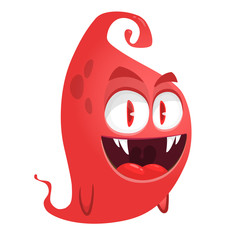 Funny cartoon monster. Vector Halloween illustration.