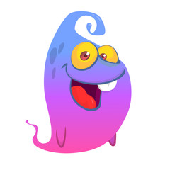 Funny cartoon monster. Vector Halloween illustration.