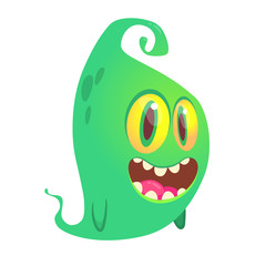 Funny cartoon monster. Vector Halloween illustration.