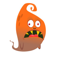 Funny cartoon monster. Vector Halloween illustration.