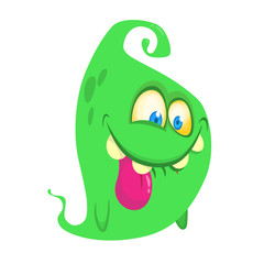 Funny cartoon monster. Vector Halloween illustration.