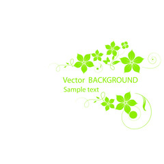 background with green leaves and flowers