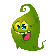 Funny cartoon monster. Vector Halloween illustration.
