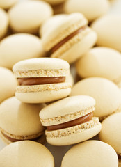 Macaroni, French dessert, with apricots and chocolate.