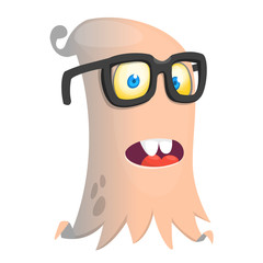 Funny cartoon monster. Vector Halloween illustration.