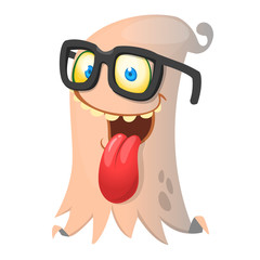Funny cartoon monster. Vector Halloween illustration.