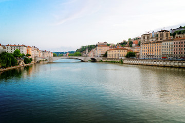 Lyon, France in a beautiful summer night