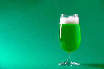 A glass of green beer for St. Patrick's Day