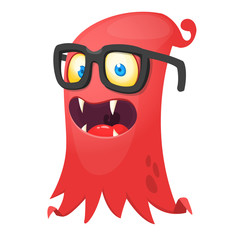 Funny cartoon monster. Vector Halloween illustration.