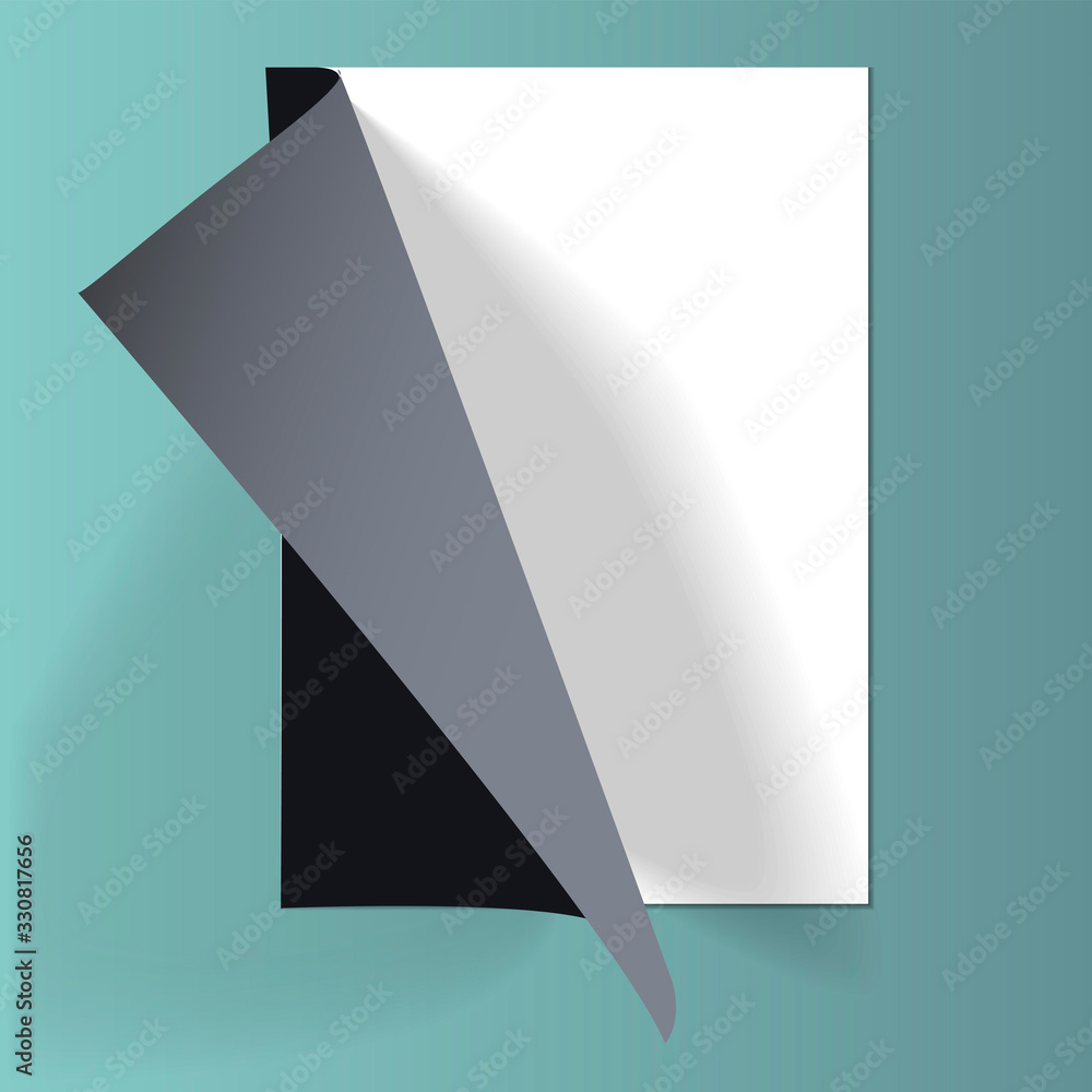 Aufkleber a4 paper with curled sheets. isolated vector object