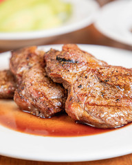 parrilla cerdo carne panceta costillas