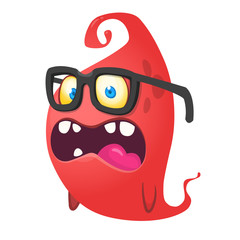 Obraz premium Funny cartoon monster. Vector Halloween illustration.