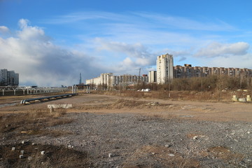 Deserted place on the outskirts of the city