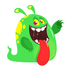 Funny cartoon monster. Vector Halloween illustration.