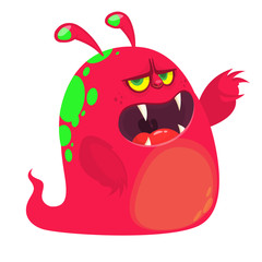 Funny cartoon monster. Vector Halloween illustration.