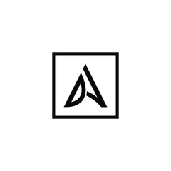 DA, AD letter logo design vector icon template
