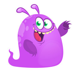 Funny cartoon monster. Vector Halloween illustration.