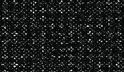 Small uneven spots and particles of debris. Abstract vector texture.  Distressed uneven background. Grunge texture overlay with fine grains isolated on white background. Vector illustration. EPS10.