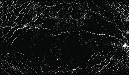 Cracked Surface Grunge Texture Vector. Uneven Overlay. Distressed Grungy Effect. Vector Illustration.Black Isolated on White Background. EPS 10.