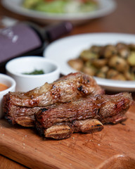 carne cerdo costillas papas