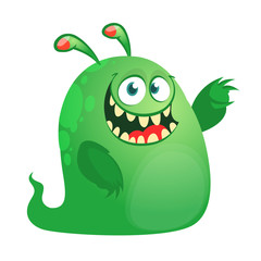 Funny cartoon monster. Vector Halloween illustration.