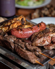 parilla chorizo pollo carne cerdo