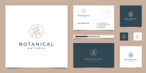 elegant botanical logo design, symbol for beauty, health, and nature