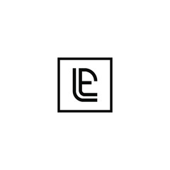 LE letter logo design vector icon template