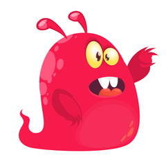 Funny cartoon monster. Vector Halloween illustration.