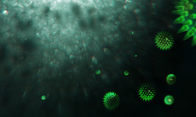 Abstract virus strain model of MERS-Cov or middle East respiratory syndrome coronavirus and Novel coronavirus 2019-nCoV. Microscope virus close up. COVID-19.