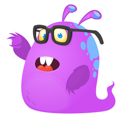 Funny cartoon monster. Vector Halloween illustration.