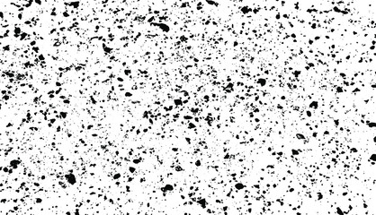Small uneven spots and particles of debris. Abstract vector texture.  Distressed uneven background. Grunge texture overlay with fine grains isolated on white background. Vector illustration. EPS10.