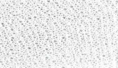 Small uneven spots and particles of debris. Abstract vector texture.  Distressed uneven background. Grunge texture overlay with fine grains isolated on white background. Vector illustration. EPS10.