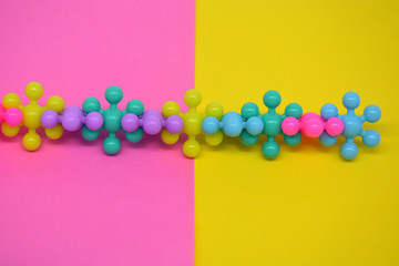 connected links of the color constructor. Education. Business concept