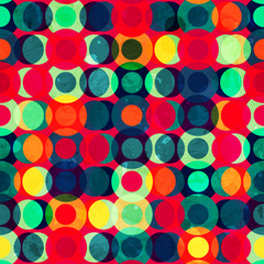 vintage circle seamless pattern with grunge effect