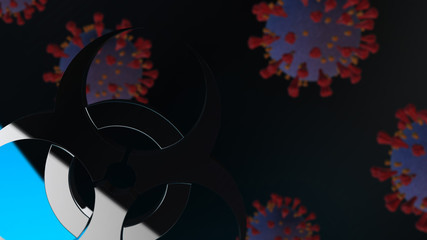 Coronavirus 2019-nCov novel coronavirus concep, 3d rendering