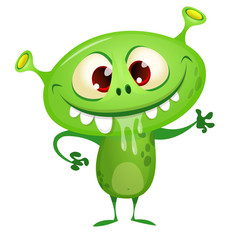 Funny cartoon monster. Vector Halloween illustration.