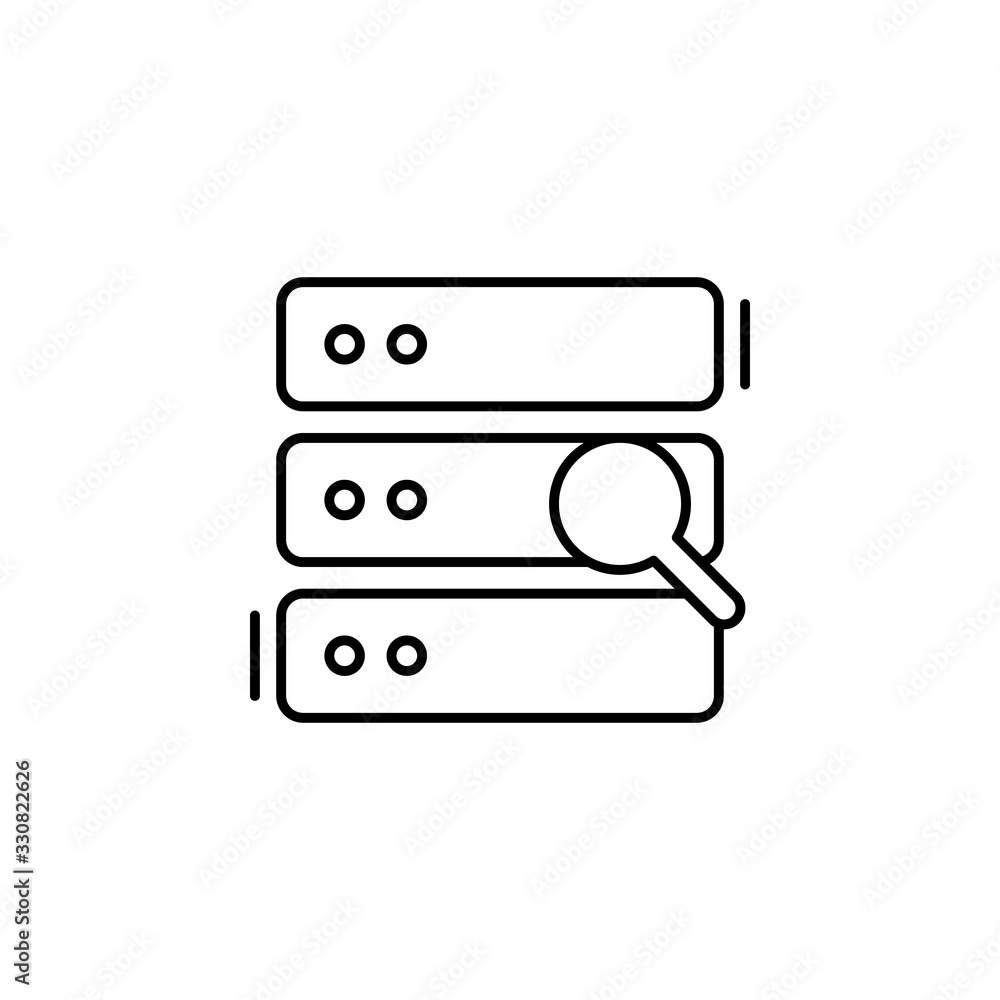 Poster database, search, networking icon. simple line, outline vector elements of storage and cloud icons f