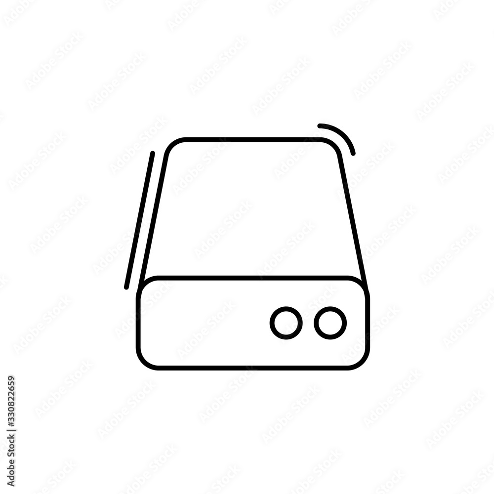 Poster hard disc, networking icon. simple line, outline vector elements of storage and cloud icons for ui a