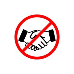 No Handshake icon. No dealing. No collaboration isolated on white background