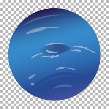 Drawn Planet Neptune Isolated On A Transparent Background.